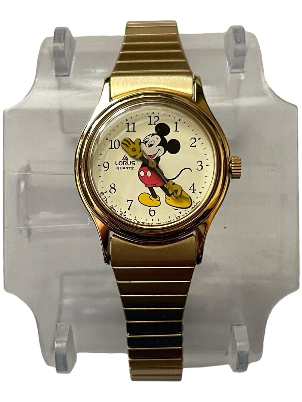 Vintage Lorus Mickey Mouse Watch Gold Tone Bracelet Water Resistant PH136 Disney